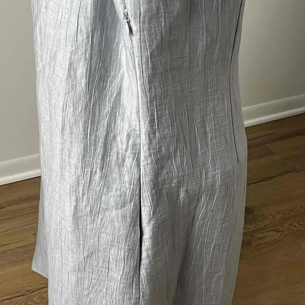 NWT J.CREW Gray Mini Shift Dress‎ Linen Blend Bell Sleeve Scoop Neck Pockets 14